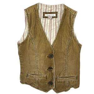 Abercrombie & Fitch Vintage XS Corduroy Button Up Vest Brown Fitted 90s Y2K